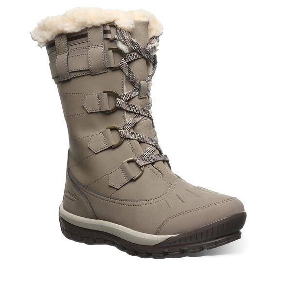 BearPaw Desdemona Genuine Sheepskin Lined Lace Up Boot Stone‎ Gray Size US 9 - Picture 2 of 15
